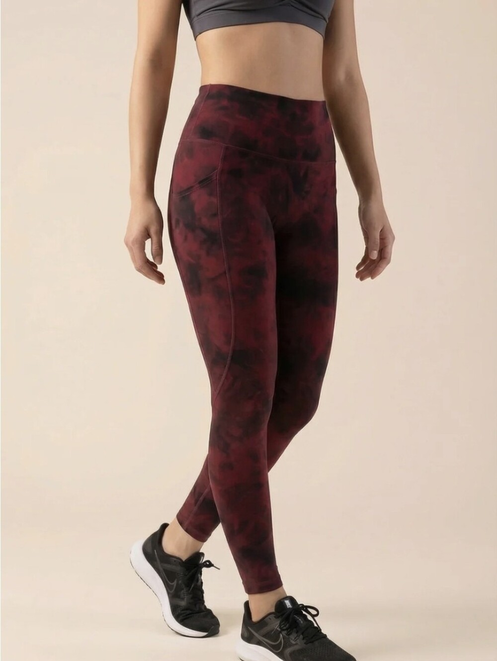 Nwt Pro-Fit Tie Dye Lift Pocket High Waist Legging In Date Red Size M
